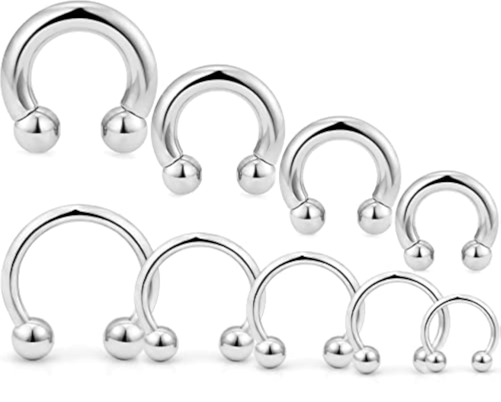 Septum Ear Earrings Gauges Stretching Kit, Surgical Steel